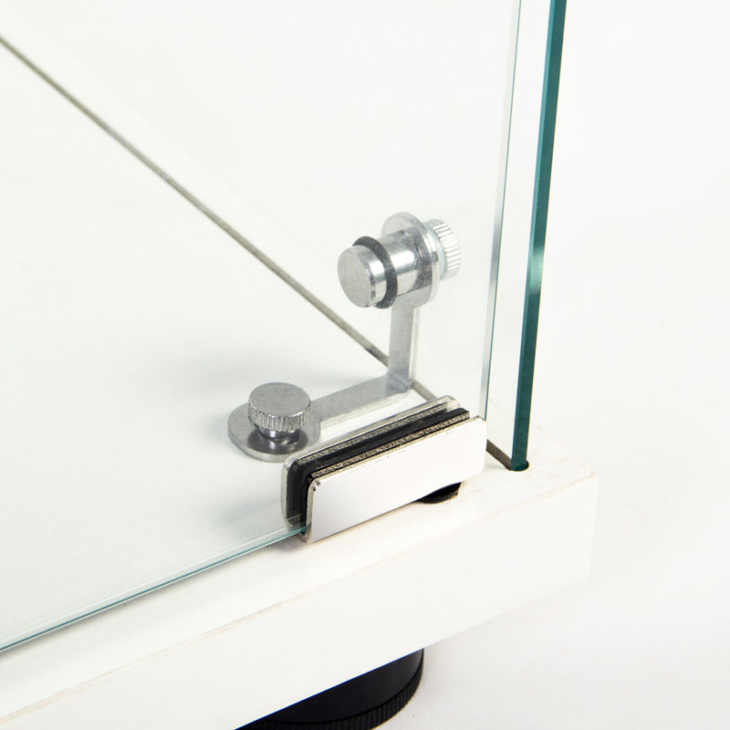 Armoire à une porte en verre blanc avec 3 tablettes - option de décoration peu encombrante