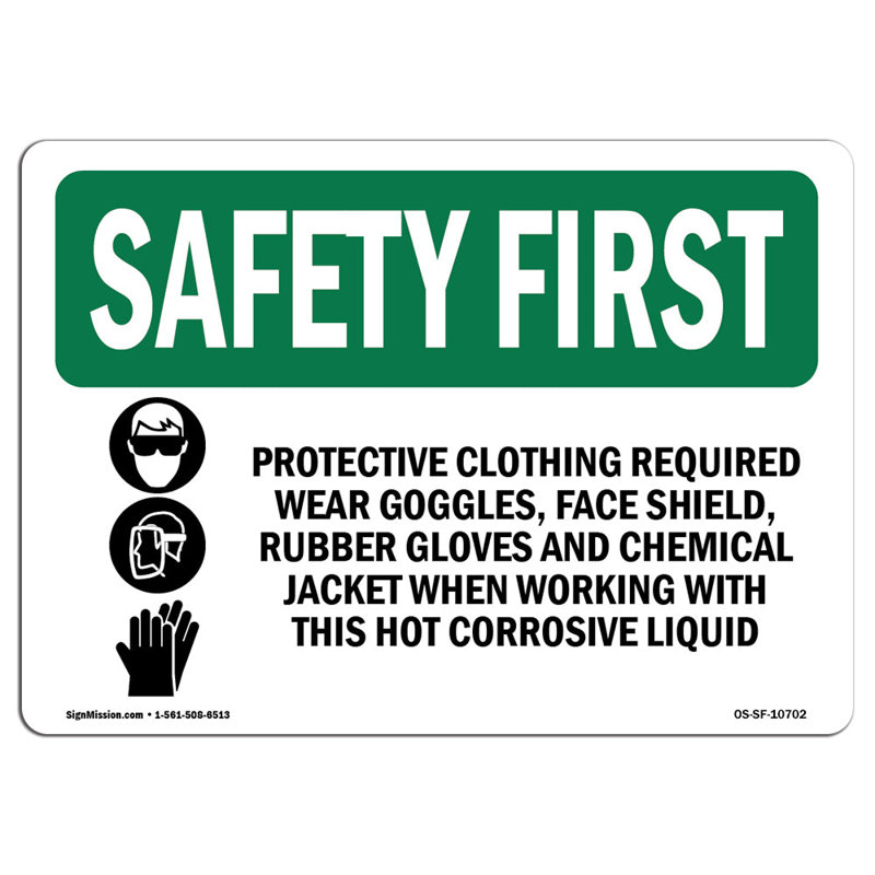 «Safety First Sign», H 12 po x l 18 po x P 0,1 po