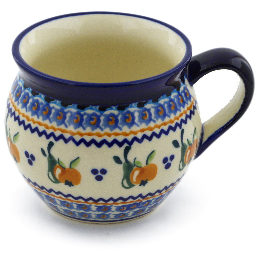 Polish Pottery 16 Oz Stoneware Bubble Mug - Apple Pears Polmedia