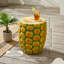 Tabouret de jardin 14 po en résine d'ananas, table d'appoint et support pour plantes - Décoration tropicale surdimensionnée pour patio, balcon et maison