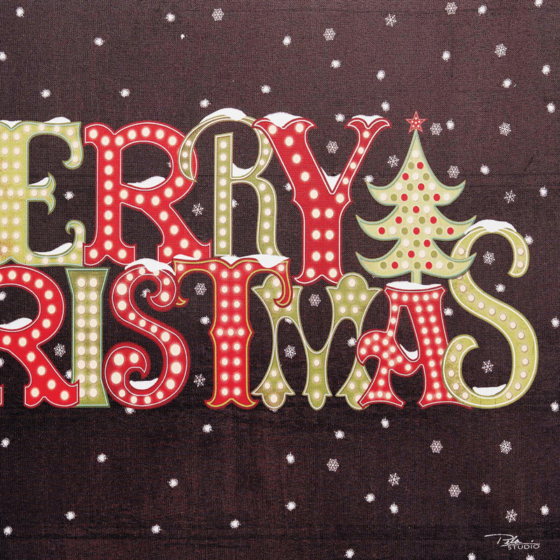 «Merry Christmas», impression sur toile non encadrée