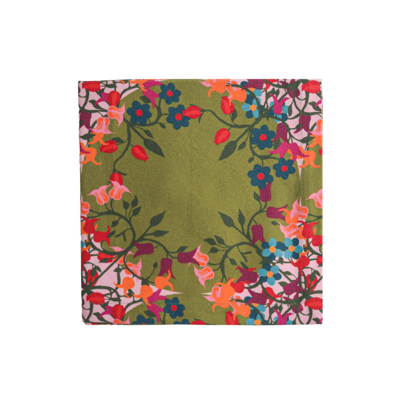 6 Napkins Blumen Green