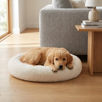 Lit pour animaux de compagnie rond et moelleux
