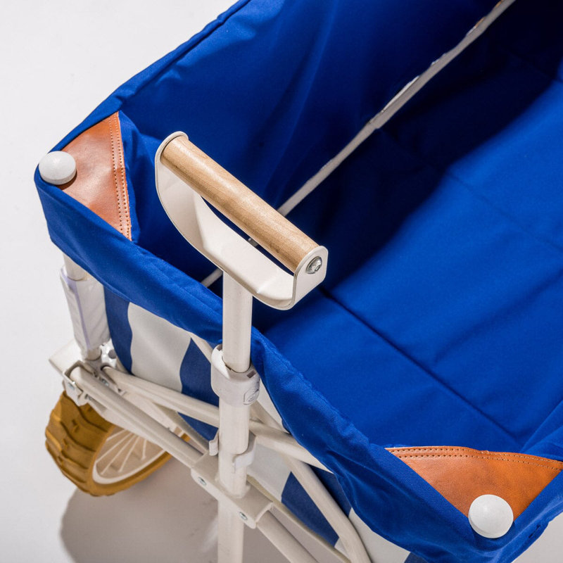 Folding Beach Cart, Blue/White