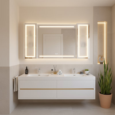 Meuble-lavabo flottant 72 po avec lavabo double et tiroirs 72 po