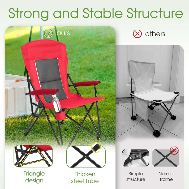 Outdoor Folding Chair Red, Red
