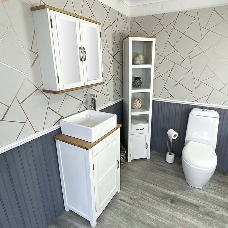 Martens 485mm Single Bathroom Vanity with Vessel Ceramic Basin, White