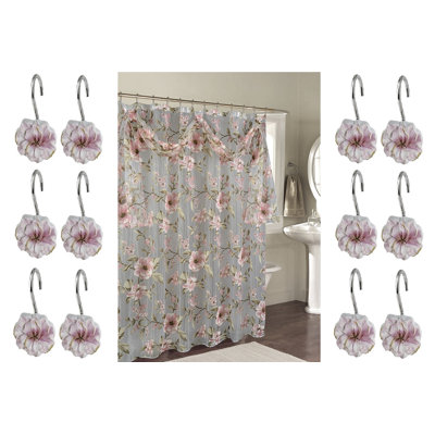 Decorative Shower Curtain Set Firmine Gray