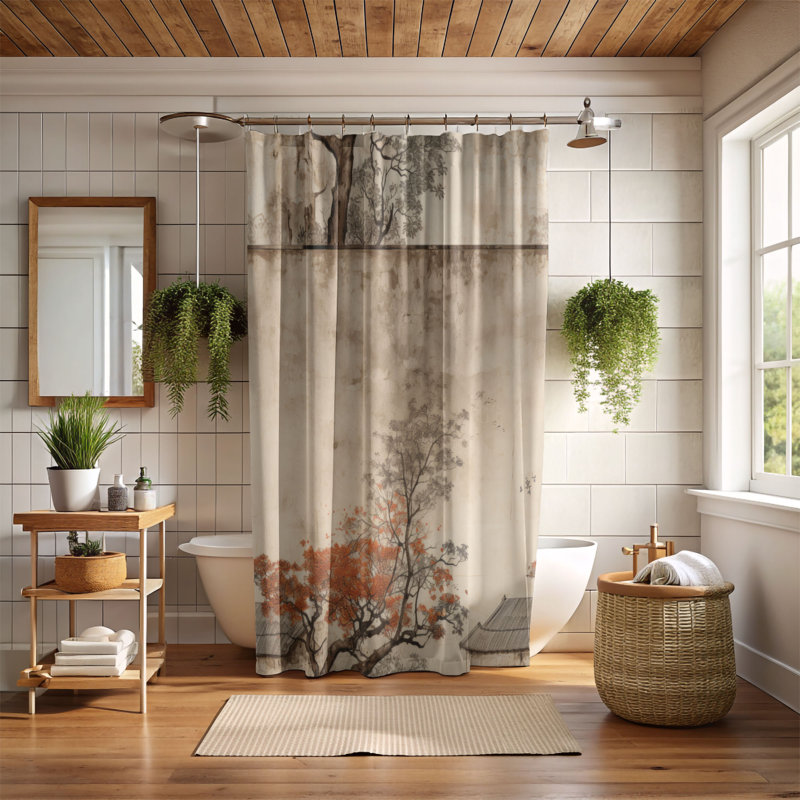 Rideau de douche Aged Wall - Premium, H 74 po x l 71 po