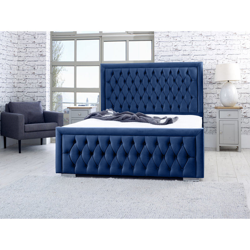 Kaori Upholstered Bed, Single (3'), Blue