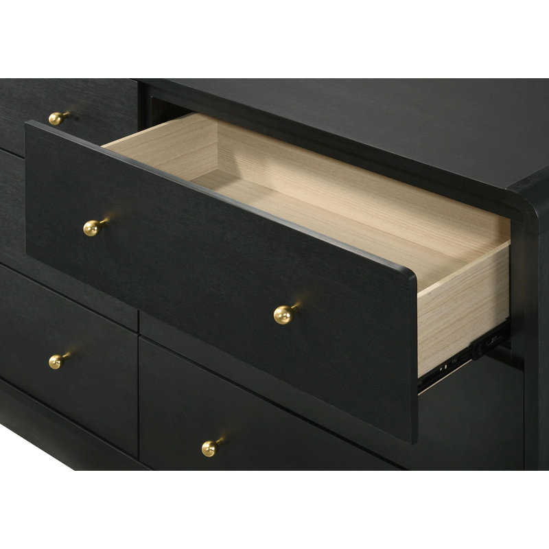 Commode 6 tiroirs noire