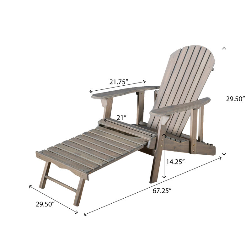 Chaise Adirondack en bois massif Pepe, Gris