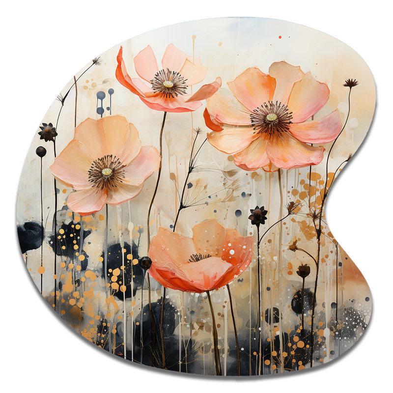 Sculpture abstraite Peach Blossoming Abstractions I - Abstract Botanicals, H 27 po x l 27 po