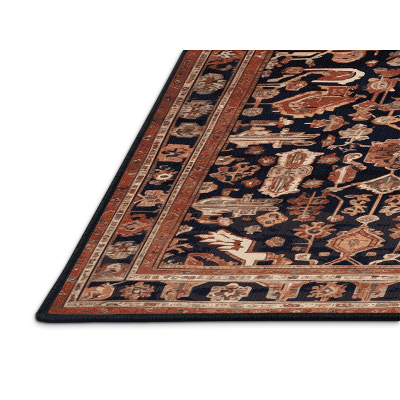 Tapis brun turc lavable à la machine, Carré 7 pi