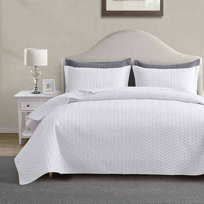 Quilt Set Oversized Bedspreads, 128"X120" Lightweight White Bedspread Light Coverlet For All Season Comforter Bedding Decor - Bed Cover Sets