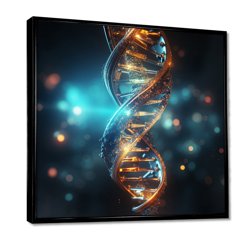 «Helix Sparkling Helix», art abstrait sur toile, Toile avec cadre flottant noir, H 16 po x l 16 po x P 1 po