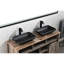 Lavabo de salle de bain en verre noir mat 22 po x 14 po. Robinet et bonde escamotable. Style classique. Corrosion de rouille. Ensemble complet d'évier. 4 po. Comprend un design épuré. Solution
