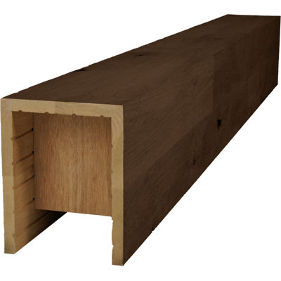 AmeriCraft Wood Wire Brushed Beam, 3-Sided (U-Beam), 3 1/2"W x 5 1/2"H x 192"L, Espresso Finish, Stain Grade Knotty Alder