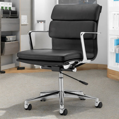 Danely Leather Low Back Office Chair by Orren Ellis