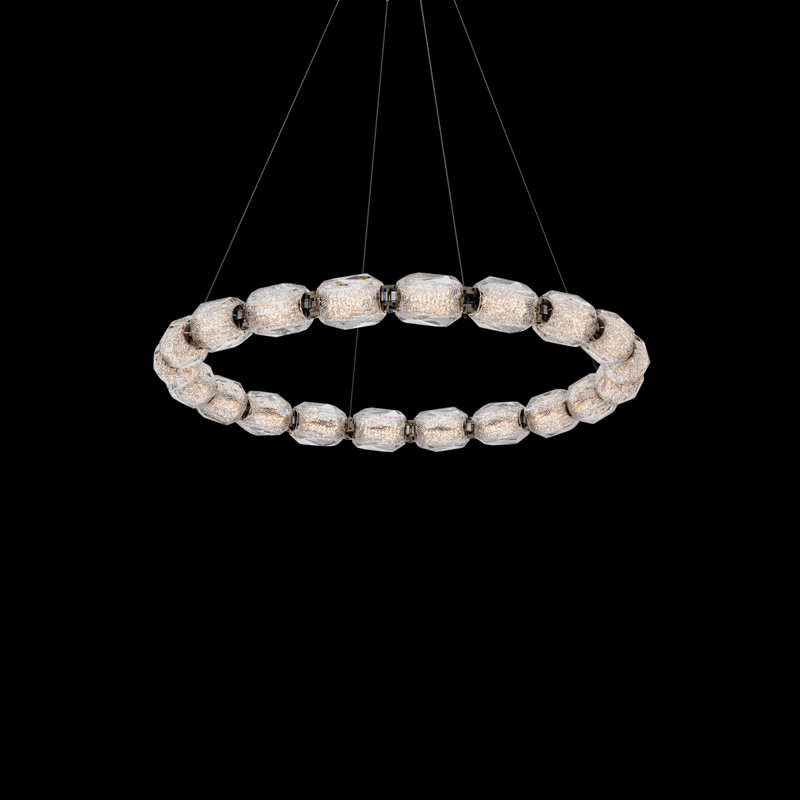 Seduction 20 Light Crystal LED Pendant, Polished Nickel