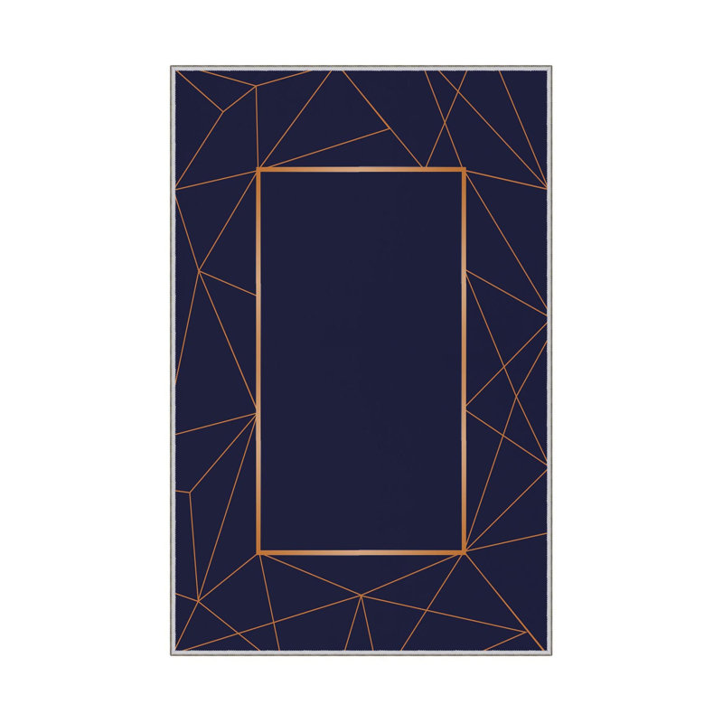 Tapis de couloir élégant (3,3 x 4,9 pi), 100% polyester, hauteur de poils de 0,3 po | Pois antibactérien antidérapant en PVC | Design tissé avec impression numérique 3D | Lavable à la machine, parfait pour la décoration intérieure et le confort