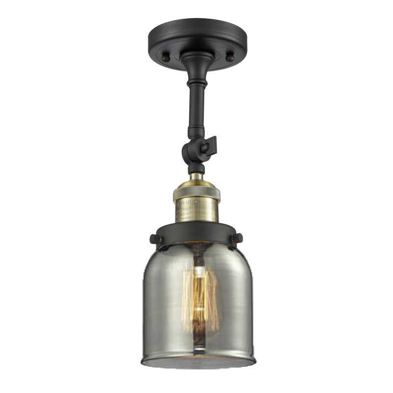 Applique murale 1 lumière 8 po Bell, Plaqué couleur fumée, Laiton antique noir, Ampoule non incluse
