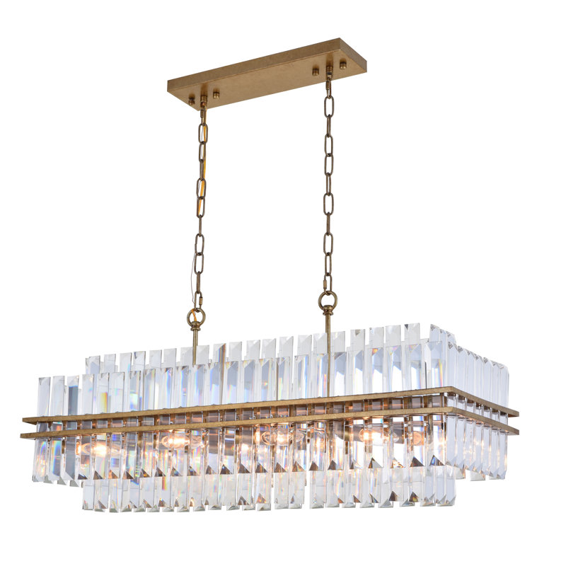 Luminaire suspendu rectangulaire unique à 10 lumières
