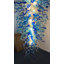 Lustre décoratif en verre soufflé à la main bleu l 28 "H 47"
