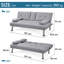 Colour 3-Seater Convertible Futon Sofa Bed-631080400