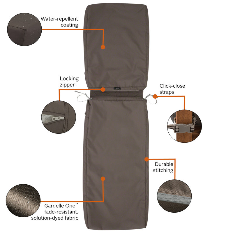 Jaylon Outdoor 3'' Chaise Lounge Cushion Cover, Spice, 3"H x 26"W x 80"D