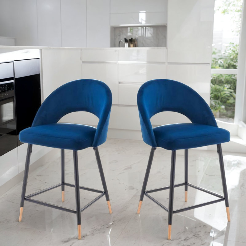 Tabouret de bar Ohanna, Bleu