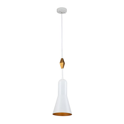 Bijoux White Pendant with Geometric Figure