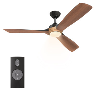 52" Zephora 3-Blades Ceiling Fan with Colour Changing Integrated LED Light and Remote Control Included