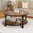Coffee Table Round Rustic Center Table With Storage Shelf Wood Circle-106845502-112123446