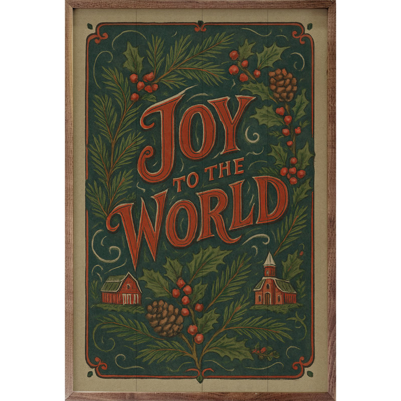 Carte postale rétro «Joy to the world», H 24 po x l 16 po