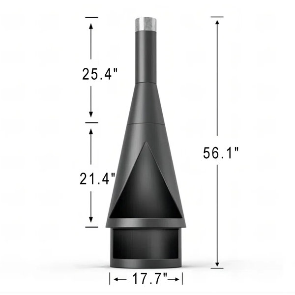 Zaymar Chimenea exterior de hierro y leña de 56,1" H