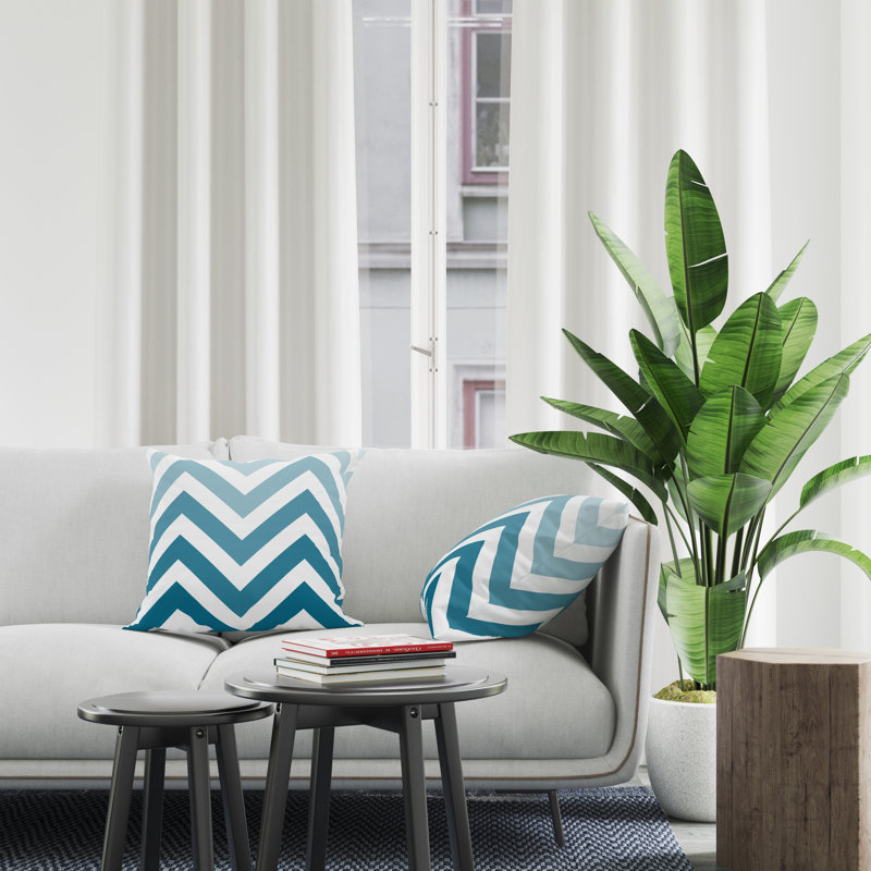 Outdoor Reversible Throw Pillow, 19W" x 19H", Turquoise