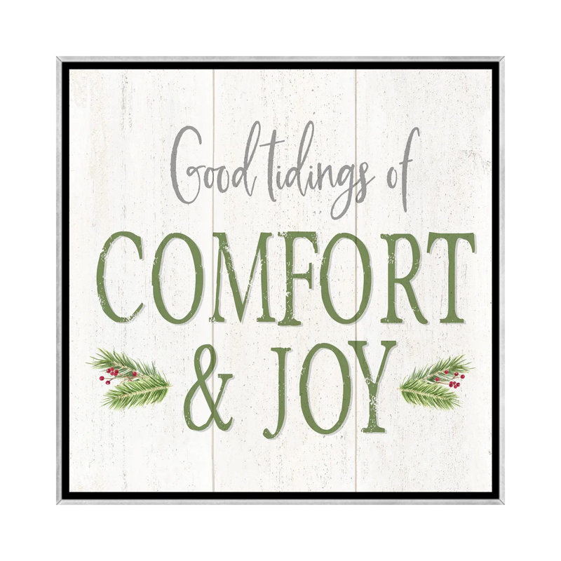 «Peaceful Christmas Square Comfort & Joy» par Tara Reed - impression d'art textuel, Aucun mat, H 37 po x l 37 po x P 1,5 po