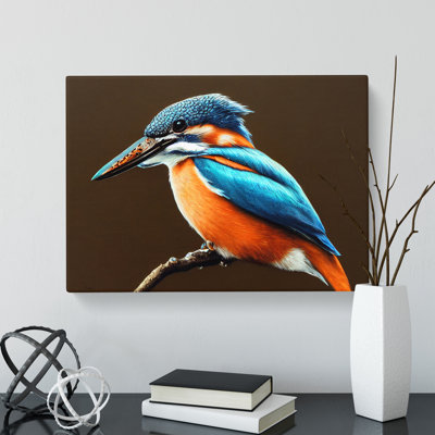Effervescent Kingfisher Bird - Wrapped Canvas