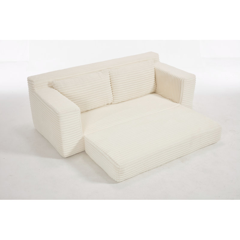 Canapé-lit avec mousse à mémoire de forme et structure en acier, Beige