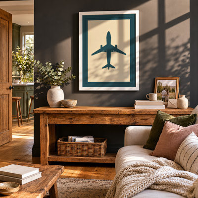 Overhead Flight Minimalist - Framed Print