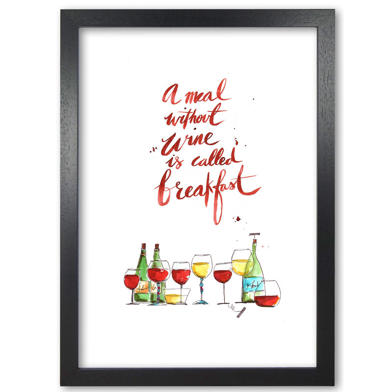 A Meal Without Wine - Single Picture Frame Print, Black Grain, 29.7 cm H x 21 cm W x 5 cm D