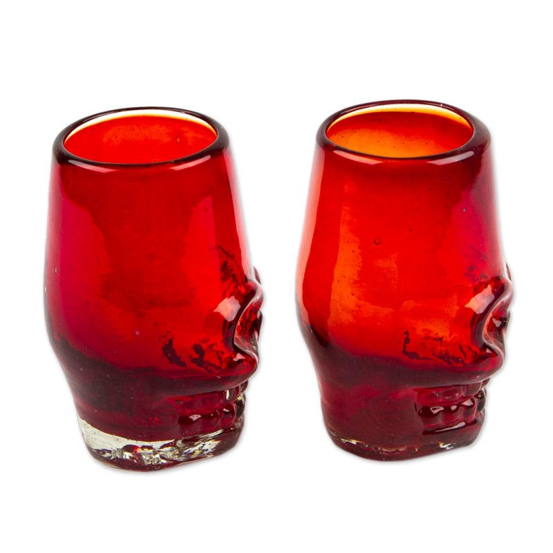 Verres à tequila en verre recyclé soufflé à la main Novica
