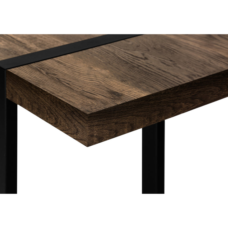 Console moderne pour hall d'entrée - Finition aspect bois brun, structure en métal noir, tablette fixe, 32 pouces de hauteur, assemblage inclus, support de pieds rectangulaire, rangement supplémentaire, 48,19 x 12 pouces, nécessaire