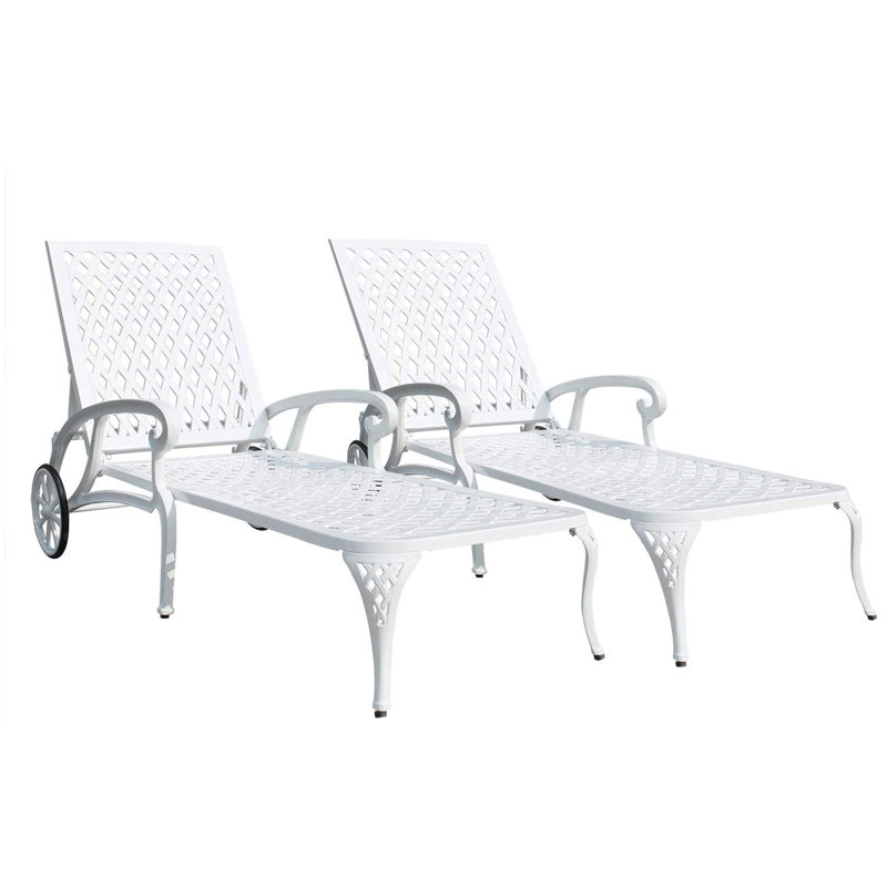 Chaise longue en aluminium coulé 1pc blanc