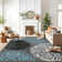 Padowski Floral Gray/Blue/Black Area Rug
