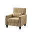 Chaise d'appoint moderne à rayures jaunes et blanches, sièges confortables, revêtement, siège en bois de pin, fauteuil rembourré confortable à rayures, pour plusieurs pièces, pin massif, mousse à haute densité