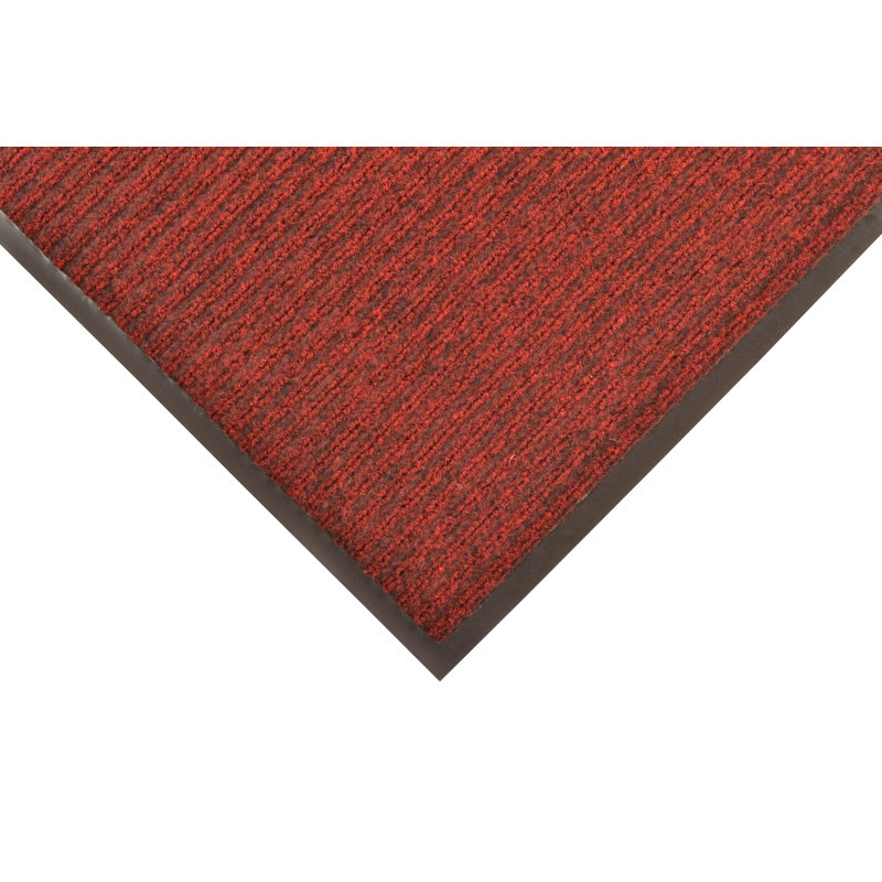 Indoor / Outdoor Doormat, Red/Black, Rectangle 3' x 4'