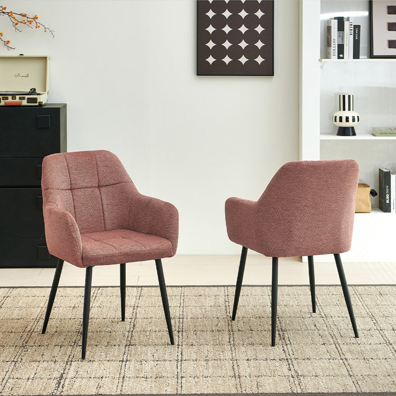 Chenille Fabric Dining Chair, Rust Brown