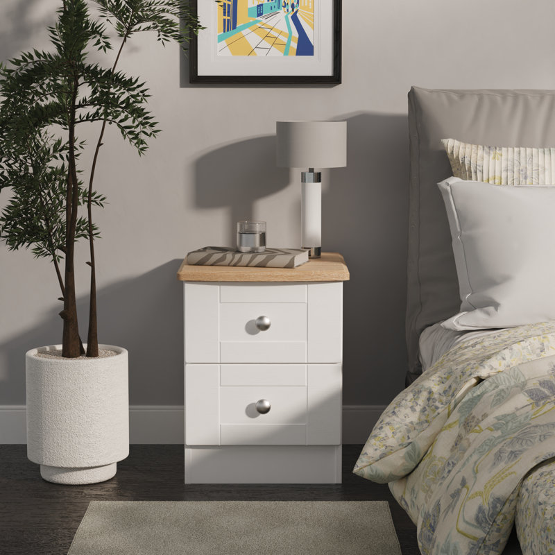 Agyen 40cm W Manufactured Wood Bedside Table, White